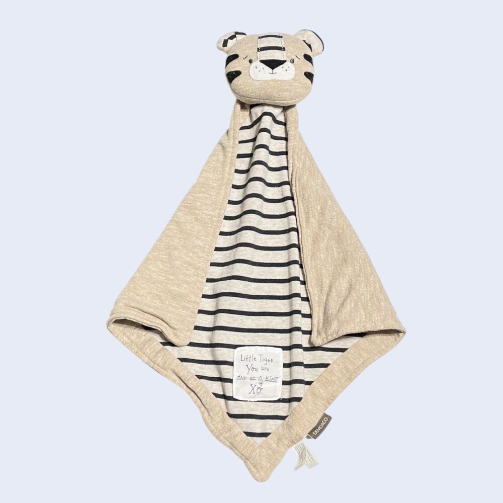 Demdaco Tiger Lovey Security Blanket Plush Baby Rattle Toy Stuffed Animal